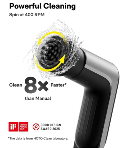 HOTO Grip Ασύρματη Περιστροφική Βούρτσα Καθαρισμού